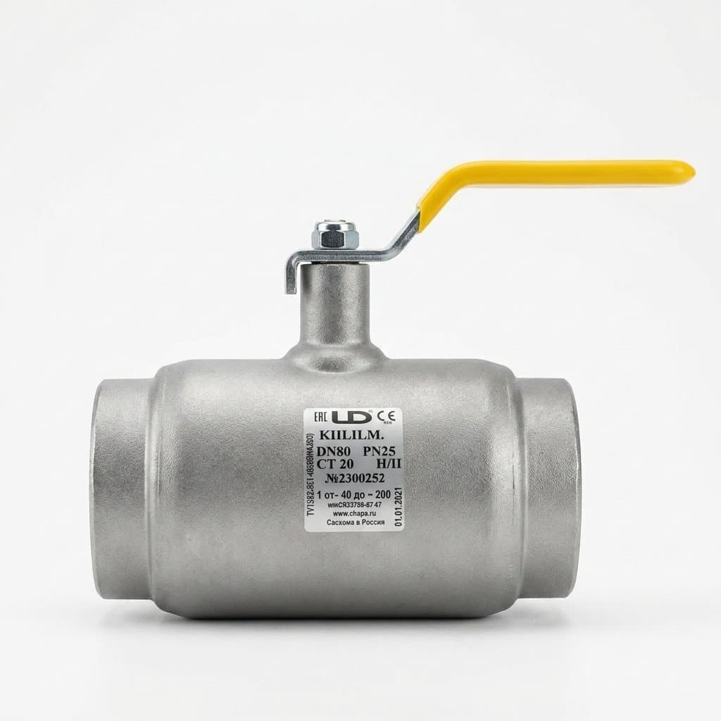 Кран шаровой LD муфтовый DN25 PN40 полнопроходной